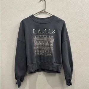 Abercrombie & Fitch Gray Boxy Sweatshirt with Paris Graphic